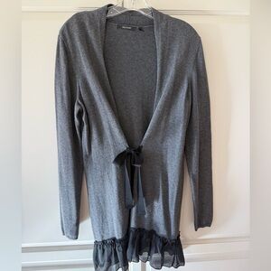 Daisy Fuentes Charcoal Grey Wrap Cardigan Sweater. Size Medium.
